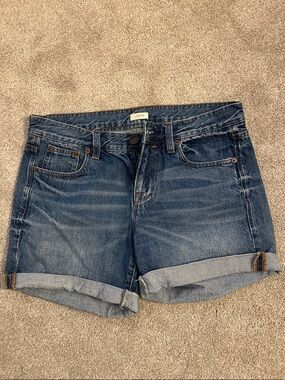 J. Crew Rolled Hem Denim Jean Shorts in Blue Wash